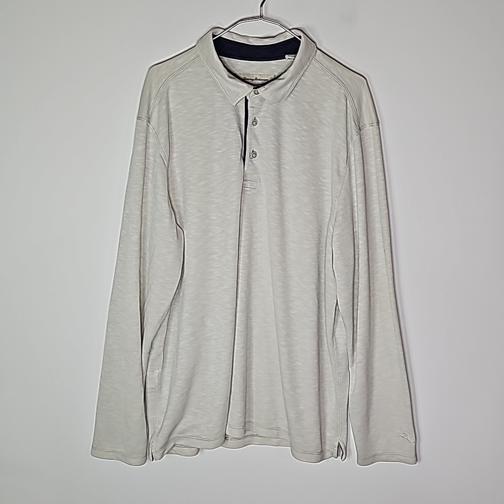 Tommy Bahama cream XL Henley long sleeve shirt